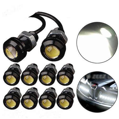 

10pcs LED Eagle Eye Light DRL Daytime Running Strobe Fog Lights 9W 12V 18MM Reversing Parking Signal Lamp Waterproof