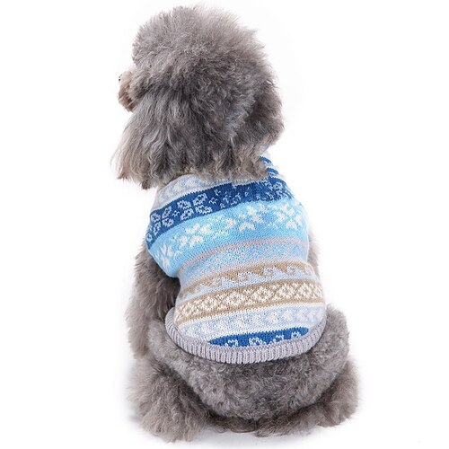 

Dog Cat Sweater Snowflake Simple Style Winter Dog Clothes Puppy Clothes Dog Outfits Blue Costume for Girl and Boy Dog Polyester XXS XS S M L XL