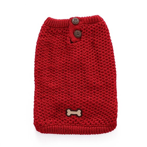 

Dog Cat Sweater Simple Style Winter Dog Clothes Puppy Clothes Dog Outfits Red Blue Costume for Girl and Boy Dog Polyester XXS XS S M L