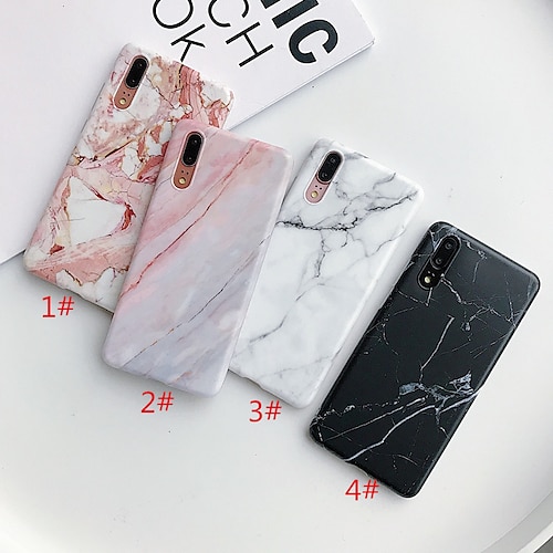 

Phone Case For Huawei Back Cover Huawei P20 Huawei P20 Pro Huawei P30 Huawei P30 Pro Huawei P30 Lite IMD Frosted Pattern Marble TPU