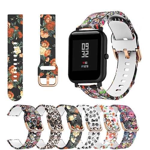 

Printing Silicone Watch Band For Huami Amazfit Bip Youth / GTS / GTR 42mm Replaceable Bracelet Wrist Strap Wristband