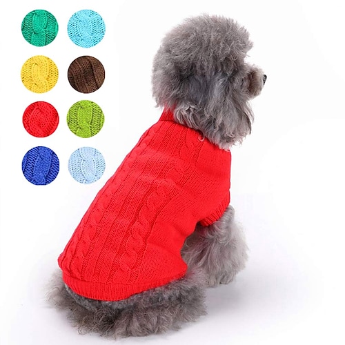 psí kabát, psí svetry oblečení pro štěňata jednobarevné klasika zahřejí zimní oblečení pro psy oblečení pro štěňata oblečení pro psy žlutý červený nefritový kostým