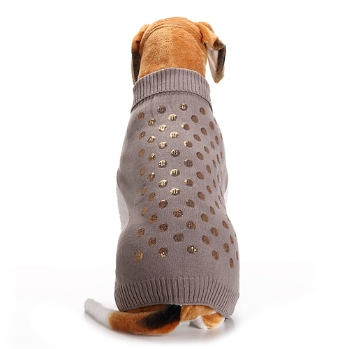 

Dog Sweater Puppy Clothes Sequin Embroidered Casual / Daily Simple Style Winter Dog Clothes Puppy Clothes Dog Outfits Gray Costume for Girl and Boy Dog Acrylic Fibers XXS XS S M L XL