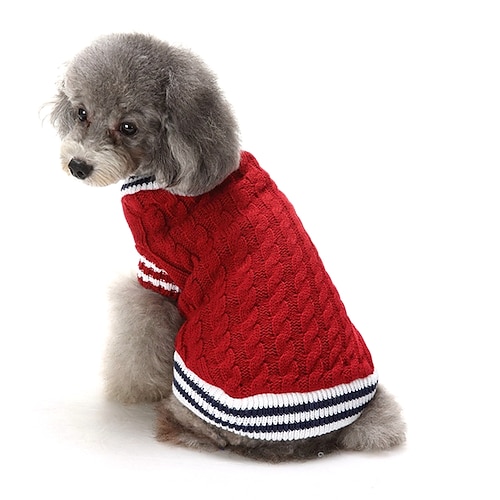 

Dog Sweater Puppy Clothes Solid Colored Casual / Daily British Winter Dog Clothes Puppy Clothes Dog Outfits Red Blue Costume for Girl and Boy Dog Acrylic Fibers XS S M L XL XXL