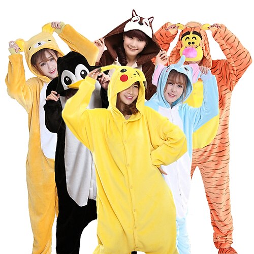 

Adults' Kigurumi Pajamas Mouse Chipmunk Animal Patchwork Onesie Pajamas Coral fleece Cosplay For Men and Women Halloween Animal Sleepwear Cartoon Festival / Holiday Costumes / Leotard / Onesie