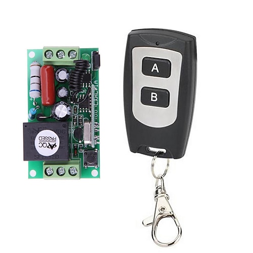 

AC220V 1CH Smart Remote Control Switch / AK-CXAX-1A 10A Relay Receiver With Learning Key / 2 button Water Proof Remote / 433mhz AK-RK01SX-220AK-FS04A