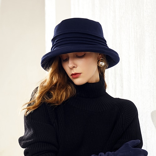 

Hats Polyester Bucket Hat Casual Daily Wear With Ruche Headpiece Headwear