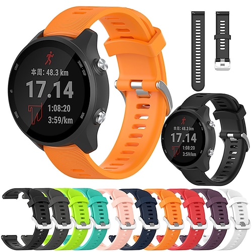 

Sport Silicone Watch Band For Garmin Forerunner 55 245 645 Music Venu Sq 2 Music Plus Vivoactive 3 Music Vivomove 3 HR Luxe Style Sport 20mm Replaceable Bracelet Wrist Strap Wristband