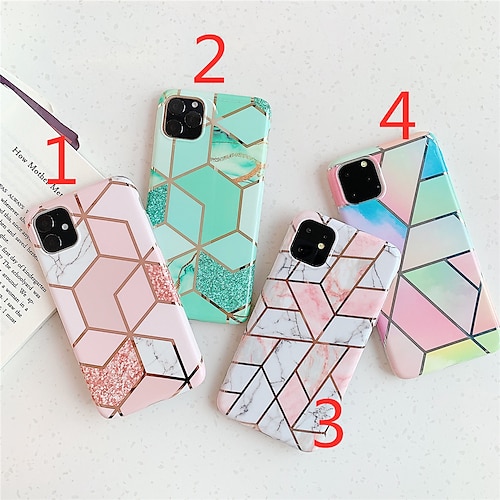 

Phone Case For Apple Back Cover iPhone 13 12 Pro Max 11 SE 2020 X XR XS Max 8 7 iPhone 12 Pro Max Plating IMD Pattern Marble TPU
