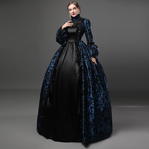 

Maria Antonietta Victorian Medieval 18th Century Cocktail Dress Vintage Dress Dress Party Costume Masquerade Prom Dress Women's Lace Costume Vintage Cosplay Party Prom Long Sleeve Long Length Ball