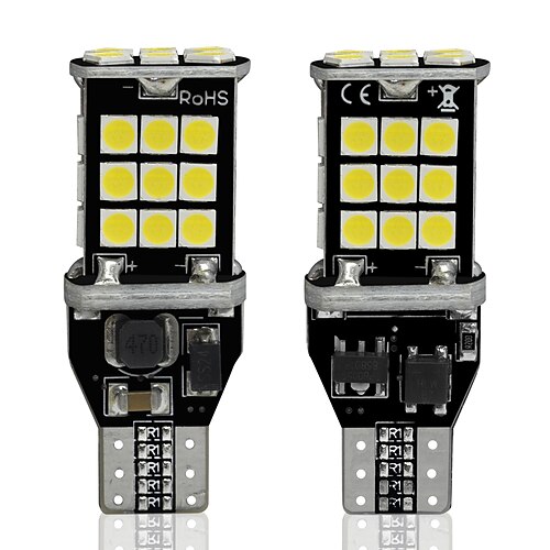 

2Pc W16W LED T15 Canbus Car LED lights 3030 30 SMD LED 6000K Auto LED White Brake Lamp Backup Reverse Lights 12v