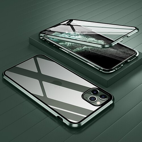 

Magnetic Double Sided Case For Apple iPhone 13 12 11 Pro Max X XS XR 8 7 Plus Shockproof Transparent Full Body Cases Transparent Tempered Glass