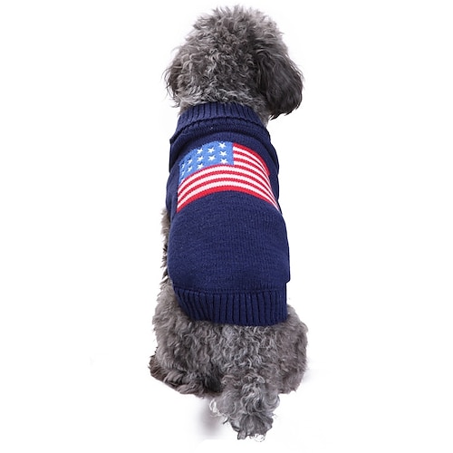 

Dog Cat Sweater Simple Style Winter Dog Clothes Puppy Clothes Dog Outfits Dark Blue Costume for Girl and Boy Dog Polyester XXS XS S M L XL