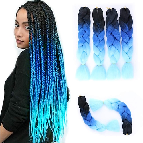 

Extension Twist Braids Afro Kinky Braids Straight Box Braids Natural Color Synthetic Hair 24 inch Braiding Hair 3 Pieces Heat Resistant