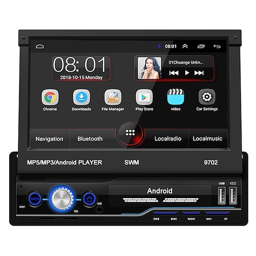 

SWM 9702 1Din Android 10.0 Car Radio 7"" Manual Retractable Touch Screen MP5 Card Player GPS Navigation Bluetooth Multimedia Player For Universal VW Nissan Hyundai Kia Toyota