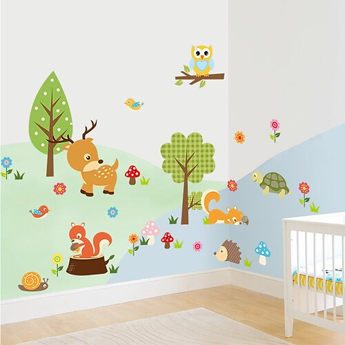 

ZY1223 forest animal owl children's room bedroom background wall sticker 30X60CM