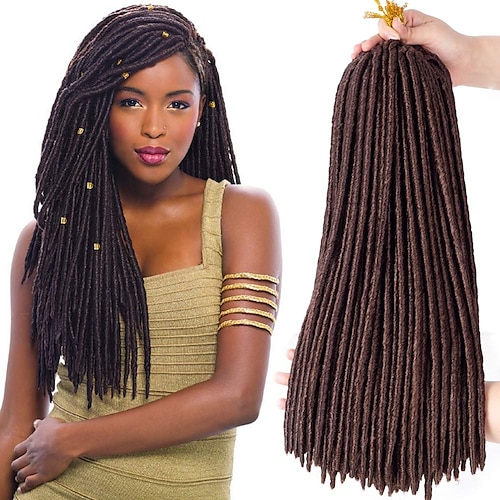 

Faux Locs Dreadlocks Nu Locs Box Braids Synthetic Hair Braiding Hair 24 roots / pack / There are 24 roots per pack. Normally five to six pack are enough for a full head.