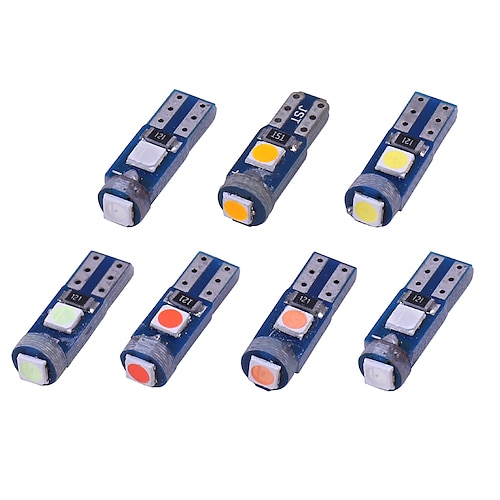 

10PCS Car T5 LED Bulb W3W 3SMD 3030 Dashboard Warning Indicator Wedge Light Auto Lamp LED Car Interior Light Dash Dashboard Lights Instrument Panel Cluster LED Lamps