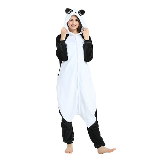 

Adults' Kigurumi Pajamas Panda Embroidered Onesie Pajamas Flannel Fabric Cosplay For Men and Women Christmas Animal Sleepwear Cartoon Festival / Holiday Costumes / Leotard / Onesie / Leotard / Onesie