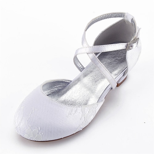 

Girls' Heels Flower Girl Shoes Princess Shoes Lace Little Kids(4-7ys) Big Kids(7years ) Party & Evening White Champagne Ivory Spring Summer