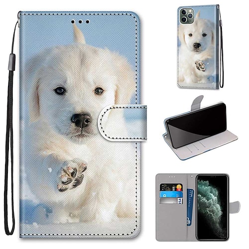 

teléfono Funda Para Apple Tarjetas billetera iPhone 13 Pro Max 12 Mini 11 X XR XS Max 8 7 Cartera Soporte de Coche con Soporte Perro TPU Cuero de PU