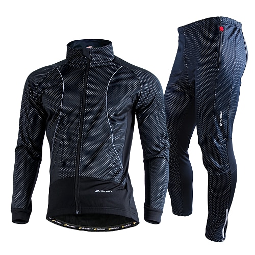 

Nuckily Men's Cycling Jacket with Pants Winter Thermal Warm Fleece Lining Windproof Breathable Bike Pants Clothing Suit Mountain Bike MTB Road Bike Cycling City Bike Cycling Black Royal Blue Red Bike