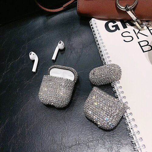 

Case Cover Compatible with AirPods Rhinestone Crystal / Rhinestone PC Headphone Case