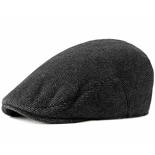 

Men's Basic Beret Hat Striped Hat / Fall Vintage Flat Cap Driving Hunting Cap Newsboy Hat