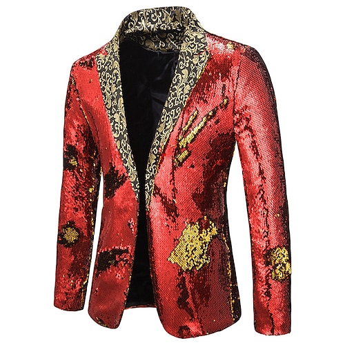 

Blazer de discoteca de los años 80, esmoquin de lentejuelas brillantes de 2 colores, corte ajustado, cuello de solapa, traje de carnaval, disfraz para hombres, adultos, Halloween, carnaval, fiesta de bodas, esmoquin para club