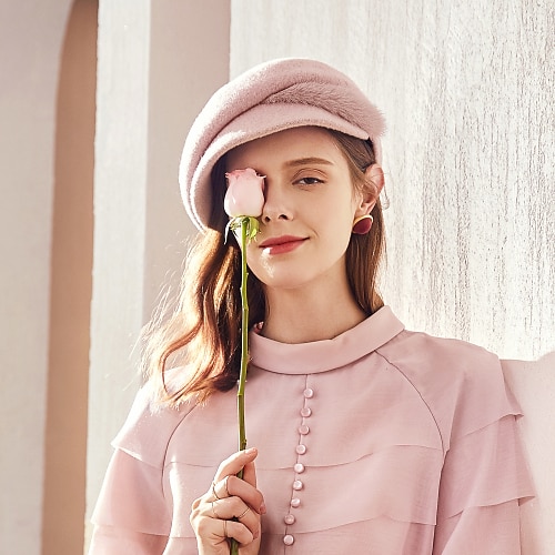 

Hats Wool Newsboy Cap Wedding With Pure Color Headpiece Headwear