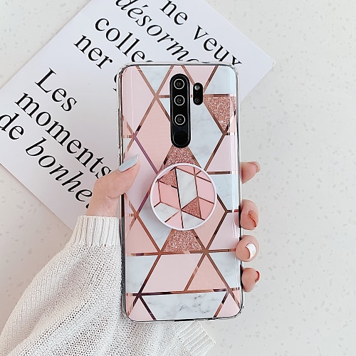 

Case For Xiaomi Redmi Note 7 Note 7 Pro Note 6 Note 6 Pro Note 8 Note 8 Pro Note 5 8 8A Note 9S Note 9 Pro Note 9 Pro Max with Stand Plating Pattern Back Cover Marble TPU