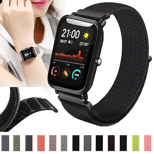

Stretchy Nylon Watch Bands Compatible with Amazfit GTS/GTS2/GTS 3/GTS 2e/GTS 2 mini/GTS 4 mini 20MM Loop Elastic Straps for Bip U Pro/Bip/Bip Lite/Bip S/Bip S lite/Bip U Bip 3/Bip 3 Pro for Women Men