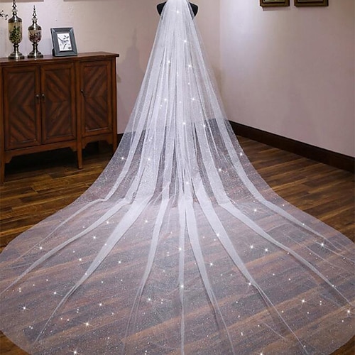 

One-tier Classic Style / Lace Wedding Veil Cathedral Veils with Solid / Pattern POLY / Lace