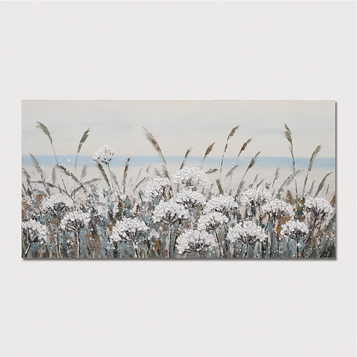 

Oil Painting Hand Painted Horizontal Abstract Landscape Floral / Botanical Modern Stretched Canvas