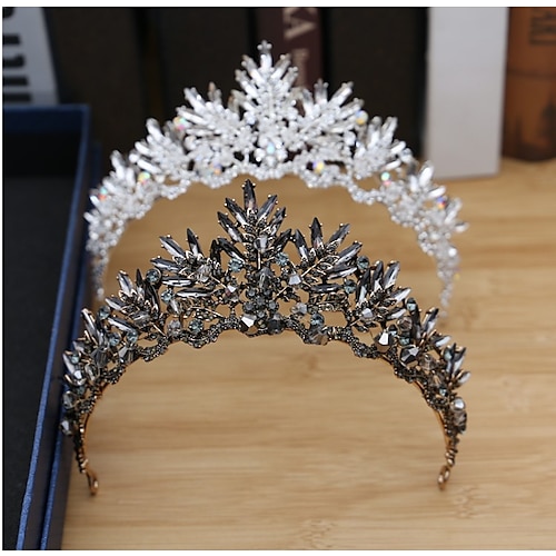 

Tiaras Wreaths Crown Masquerade Retro Vintage Gothic Alloy For Black Swan Cosplay Halloween Carnival Women's Ladies Girls' Costume Jewelry Fashion Jewelry / Crystal / White / Mini / C Shape