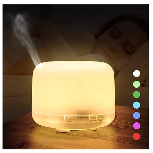 

500ml Ultrasonic Air Humidifier Aroma Essential Oil Diffuser Aromatherapy Hmidificador 7 Color Change LED Night Light For Home