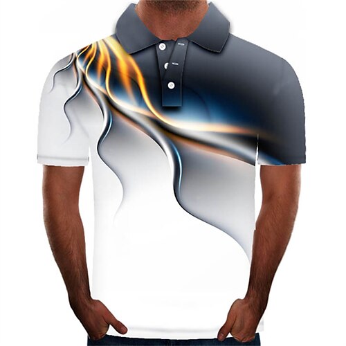 

Men's Polo Shirt Golf Shirt Tennis Shirt Graphic Collar Shirt Collar Black Red Rainbow Plus Size Daily Holiday Short Sleeve Print Clothing Apparel Streetwear Exaggerated