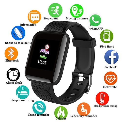 

D13 Smart Watch Smartwatch Fitness Running Watch Smart Wristbands Fitness Band Bluetooth Pedometer Call Reminder Sleep Tracker Heart Rate Monitor Sedentary Reminder Compatible with Android iOS Heart