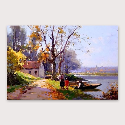 

Oil Painting Hand Painted Horizontal Abstract Landscape Modern Stretched Canvas