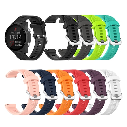 

1 pcs Smart Watch Band for Garmin Forerunner 55 245 645 Music Approach S42 S40 S12 Venu Sq 2 Music Plus Vivoactive 3 20mm Silicone Smartwatch Strap Elastic Breathable Sport Band Replacement Wristband