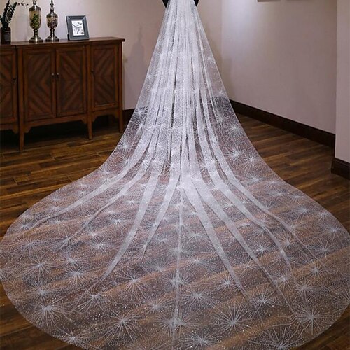 

One-tier Classic Style / Lace Wedding Veil Cathedral Veils with Solid / Pattern POLY / Lace