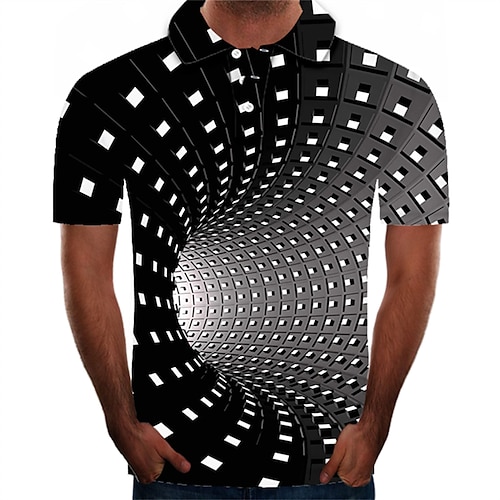 

Men's Collar Polo Shirt Golf Shirt Tennis Shirt Graphic 3D Collar Shirt Collar Black Plus Size Daily Going out Short Sleeve Clothing Apparel Streetwear Exaggerated