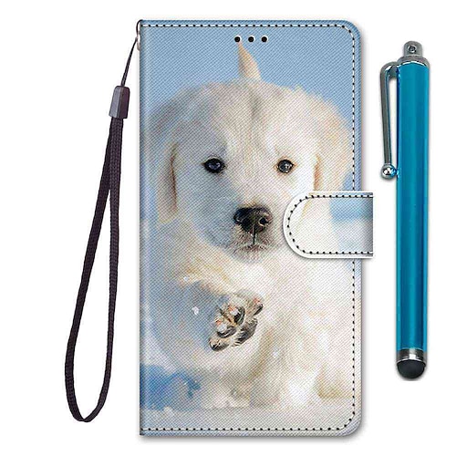 

Case For Samsung Galaxy S22 S21 Plus Ultra A72 A52 A42 A32 S10 E Wallet Card Holder with Stand Snow Puppy PU Leather TPU for A10s A20s A50 A70 A90(2019) Note 10 Plus