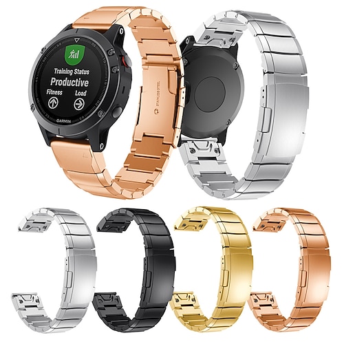 

1 pcs Smart Watch Band for Garmin Fenix 7S / 6S / 5S / 5S Plus Fenix 7/6/5/5 Plus Forerunner 55/245/645/945/935/745 Fenix 7X / 6X Pro / 5X / 3/3 HR 20mm 22mm 26mm Stainless Steel Smartwatch Strap