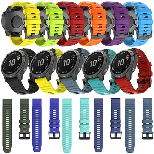 

Quick Release Silicone Watch Band For Garmin Fenix 7 Sapphire Solar / 6 Pro / 5 Plus/Forerunner 935 945/Approach S60 S62 / Instinct 2 22mm Easy fit Replaceable Sport Bracelet Wrist Strap