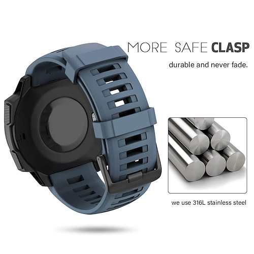 Cinturino Sportivo In Silicone Per Garmin Instinct E Instinct 2 (Solar/Tide/Tactical), Ricambio Regolabile, Vari Colori - copertina