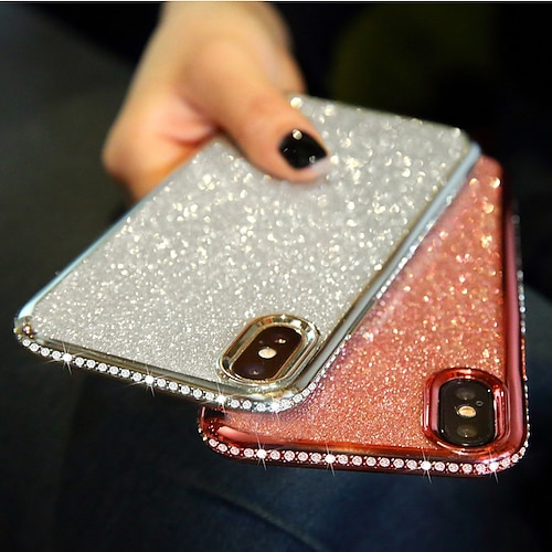 

Phone Case For Apple Back Cover iPhone 13 12 Pro Max 11 SE 2020 X XR XS Max 8 7 Rhinestone Ultra-thin Glitter Shine Glitter Shine TPU