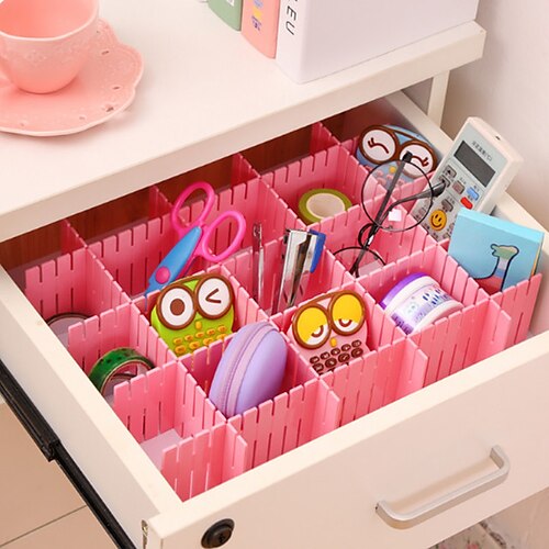 

8Pcs Drawer Divider Partition Storage Organizer Underwear Clapboard DIY Grid Plastic Drawer Separator Jewelry Box