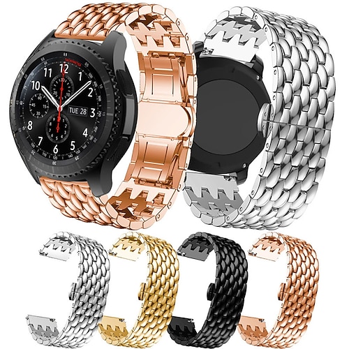 

Reim til Smartklokke til Samsung Galaxy Watch 5 Pro 45mm 4 Classic 42mm 46mm 3 41mm Active 2 40mm 44mm Gear Sport S3 Frontier S2 2 Neo Live Rustfritt stål Smartklokke Stropp Sommerfuglspenne Metalllås