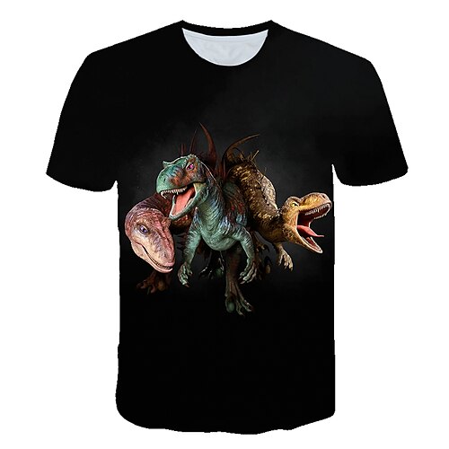 

Kids Boys T shirt Animal 3D Print Short Sleeve Active Summer Black